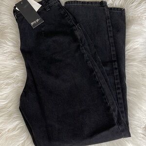 NWT Nasty Gal Acid Wash Your Words High-Waisted Mom Jeans Washed Black Size 4